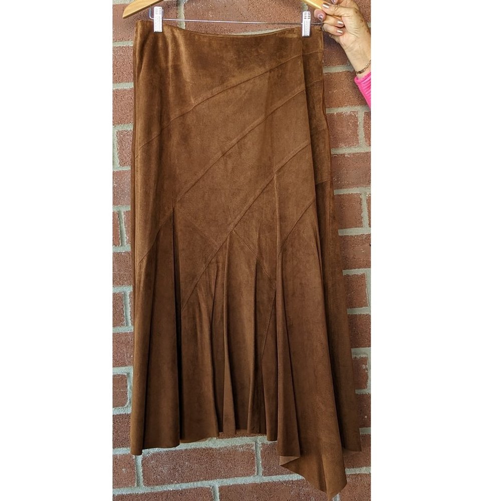Vintage Valerie Stevens | New condition - A-Line Suede Leather Skirt Sz. 10